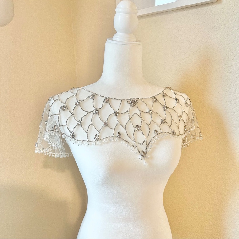 Rhinestone Cape - wedding cape